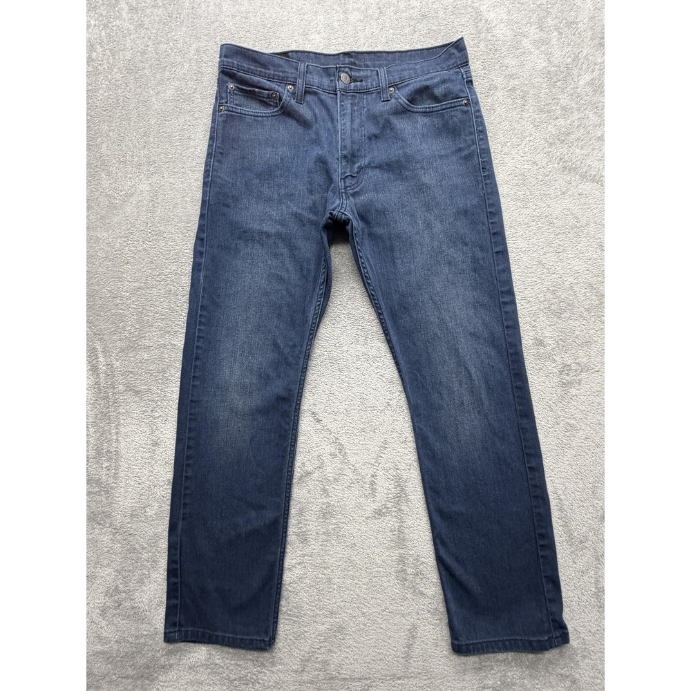 Levis 513 Jeans Mens Measured 33x28 Dark Wash Blue Slim Straight Denim‎ Pants